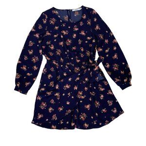 Justfab Dress Large Blue Fit Flare Long Sleeve Boho Cottagecore‎